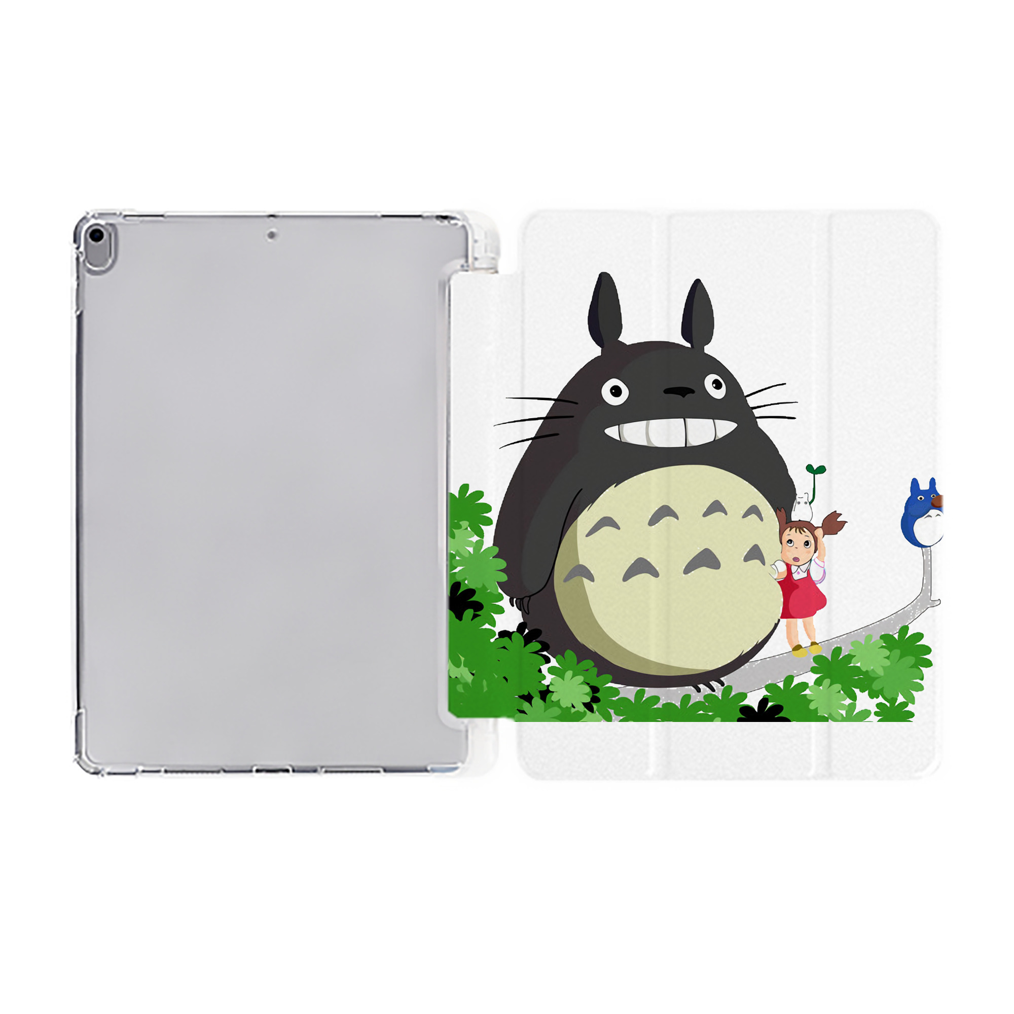 （画像用） となりのトトロ 草壁メイ 草壁サツキ My Neighbor Totoro Satsuki Kusakabe Mei Kusakabe IPad ケース ペン収納付き 三つ折りスタンド PUレザー×シリコン 対応機種9.5/10.5/10.9インチ